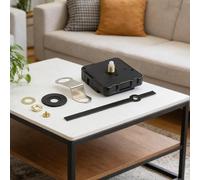 EasyByMall Mécanisme d'horloge à quartz avec aiguilles et fixations, moteur de balayage silencieux pour cadrans jusqu'à 9 mm d'épaisseur, longueur de la tige 16,8 mm, noir