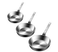 EasyByMall Mini poêle à œufs en acier inoxydable 316, petite poêle à omelette avec bec verseur pour frire les œufs et faire fondre le beurre, compatible avec les cuisinières à gaz et à induction