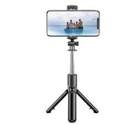 EasyByMall Perche à selfie flexible à 360 degrés avec télécommande sans fil, monopode portable en alliage et trépied pour caméras d'action et smartphones