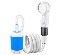EasyByMall Pompe de douche portable de camping avec batterie rechargeable de 5000 mAh, double débit 3 L/5 L/min Pulvérisateur portatif pour l'extérieur, les voyages et les animaux domestiques