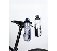 EasyByMall Porte-bagages arrière en alliage d'aluminium avec deux supports de bouteille d'eau, adaptateur de tige de selle stable pour grands sacs de siège, noir