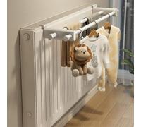 EasyByMall Porte-serviettes pour radiateur de chauffage, 50 cm, ABS et acier au carbone, support de rangement à suspendre, installation sans perçage pour radiateurs de 0,3 m à 2 m, blanc