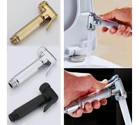 EasyByMall Pulvérisateur de bidet chromé pour toilettes, pommeau de douche musulman Shattaf avec levier marche/arrêt, corps en alliage de zinc, connexion standard 1,27 cm