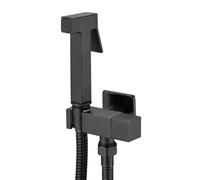 EasyByMall Pulvérisateur de bidet, kit de pulvérisation de toilettes, bidet portatif haute pression avec tuyau de 1,5 m, alliage de zinc chromé pour le nettoyage de la salle de bain, les femmes, les