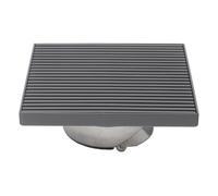 EasyByMall Siphon de sol carré en acier inoxydable 304, grand déplacement, déodorant, 15 x 15 cm, bonde de douche extérieure