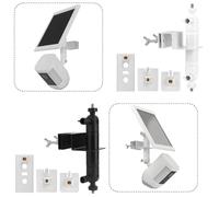 EasyByMall Support de gouttière pour caméras et panneaux solaires, support extérieur en ABS compatible avec Ring, Arlo, EufyCam, support mural résistant aux intempéries