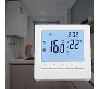 EasyByMall Thermostat d'ambiance numérique pour chaudière à gaz et chauffage au sol, écran LCD programmable 5+2 semaines avec sécurité enfant et fonction antigel