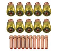 EasyByMall TIG Lot de 20 lentilles à gaz Stubby et pince de serrage 3/32" 2,4 mm 17GL332 10N24S, compatible avec les torches WP 17 18 26 DB SR