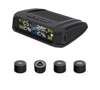 EasyByMall TPMS solaire sans fil avec 4 capteurs externes, écran couleur, IP67, surveillance 0-80 PSI / 0-6 bar pour voitures et SUV