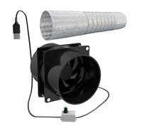 EasyByMall Ventilateur d'échappement USB à régulation de vitesse pour abri de jardin, cuisine, extracteur silencieux à faible bruit avec volume d'air réglable, souffleur en plastique 5 W