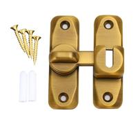 EasyByMall Verrou de porte coulissante - Loquet de sécurité en alliage de zinc avec balançoire réglable à 90°/180° pour chambre à coucher, salle de bain et armoire