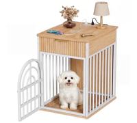 EasyCom Meubles de cage pour chien de petite taille, chêne jaune