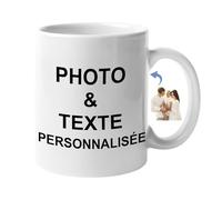 Easycosy Cadeau Fête des Mères - Mug personnalisé Photo Texte, Tasse à café Personnalisable Prénom en céramique Cadeau Anniversaire Maman, Mamie Fille, Femme Fabriqué en France