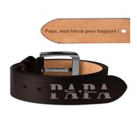 Easycosy Ceinture Homme Personnalisé-Ceinture en Cuir Personnalisable Texte et Prénoms Gravure Double Face-Cadeau Homme Pour Papa Petit Ami Mari Anniversaire Noël Saint-Valentin