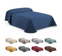 Easycosy Couvre-Lit Boutis Matelassé Bleu 250x260 cm pour Lit 160x200/180x200 - Courtepointe Légère Été & Mi-Saison, Motif Losanges, Microfibre Respirante - Oeko-TEX®