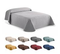 Easycosy Couvre-Lit Boutis Matelassé Gris Clair 230x260 cm pour Lit 140x200/150x200 - Courtepointe Légère Été & Mi-Saison, Motif Losanges, Microfibre Respirante - Oeko-TEX®
