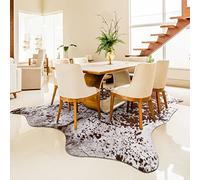 Easycozy Grand tapis en cuir de vache synthétique imprimé - 1,5 x 2 m - Tapis élastique épais pour chambre à coucher, salon, bureau à domicile, décoration occidentale