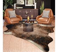 Easycozy Grand tapis en cuir de vache synthétique imprimé - 1,5 x 2 m - Tapis élastique épais pour chambre à coucher, salon, bureau à domicile, décoration occidentale