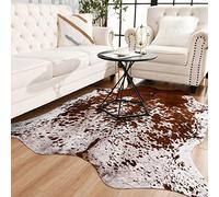 Easycozy Grand tapis imprimé vache synthétique - 1,2 x 1,5 m, élastique épais pour chambre à coucher, salon, bureau à domicile, décoration occidentale