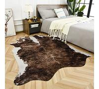 Easycozy Grand tapis imprimé vache synthétique - 1,2 x 1,5 m, élastique épais pour chambre à coucher, salon, bureau à domicile, décoration occidentale