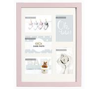 Easydistri Cadre Photos Bois 5 Vues - Erica oh Bébé ! - 44 X 34 X 1,5 Cm - Rose