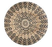 Easydistri Tapis Rond en Jute Imprimé Flèches - D 120 Cm - Beige