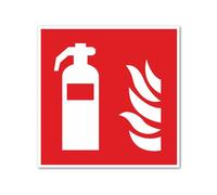 easydruck24de autocollant de sécurité incendie F001 : extincteur I 10x10 cm I DIN EN ISO 7010 avertissement attention consigne de sécurité incendie I hin157