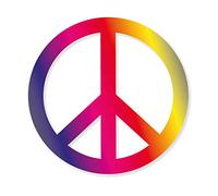 easydruck24de Autocollant symbole de paix | multicolore | Ø 10 cm | Flower-Power Peace and Love | Autocollant décoratif pour voiture/scooter/vélo/ordinateur portable | Résistant aux UV | kfz261