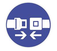 easydruck24de Colle 'Enchère surCeinture de sécurité utiliser, Art. Hin 172, DIN 4844-2, Ø 9 cm, Remarque, respect, Avertissement, Enchère Remarque, sangle de sécurité utiliser, Ceinture