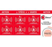easydruck24de Lot 5 Autocollants Alarme 6x4 cm Protection - hin456 | Adhésifs intérieurs vitre porte, avertissement objet sécurisé