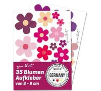 easydruck24de n ° art. 242 Set d'autocollants motifs fleurs de couleur mauve, rose, rose vif pour voiture, mobylette, scooter, ordinateur portable, cuisine, salle de bains, etc.