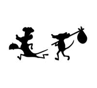 easydruck24de You0150 Sticker mural humoristique Motif souris en chef Noir brillant