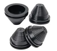 EASYEAH Lot de 4 œillets en caoutchouc pour câblage, œillet en forme de tour pour trous ronds, œillet de pare-feu automobile, protection des câbles pour boîte électrique en métal, 40 x 50 mm, noir