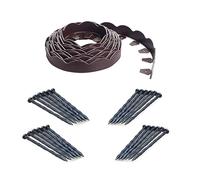 EasyFlex Bordure festonnée avec piquets d'ancrage supplémentaires - 12,4 m, marron