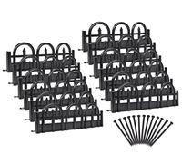 EASYFLEX Kit de Bordures décoratives sans creusement - 4,5 m, Aspect Fer forgé Noir