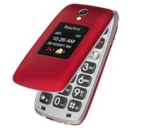 Easyfone Prime-A1 Pro 4G Téléphone Clapet Portable Débloqué avec Grandes Touches (Écran HD de 2,4 Pouces - Touche d'Assistance - 2.0 MP - Station de Charge) (Rouge)