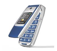 Easyfone T300 4G Téléphone Clapet Portable Débloqué avec Grandes Touches (Écran HD de 2,4 Pouces - Touche d'Assistance - 2.0 MP - Station de Charge) (Bleu)