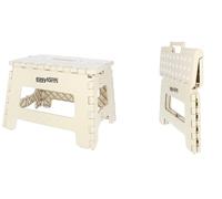 Easyform Marchepied pliable 22 cm - Tabouret pliant avec picots antidérapants - Charge maximale : 150 kg - Avec poignée de transport - Beige