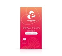 EasyGlide - Préservatifs nervurés et stimulants "Ribs and Dots" - 10 pièces