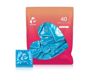 EasyGlide - Préservatifs nervurés et stimulants "Ribs and Dots" - 40 pièces
