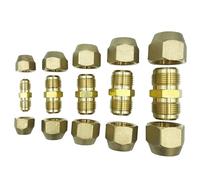 easyhaha Raccord de climatiseur en Laiton forgé, Filetage UNF mâle à mâle avec écrou, Adaptateur de raccord de Tuyau de raccordement évasé Droit, 1 pièce (Size : 1/4 to 3/8)