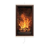 Easyheater Radiateur Électrique Mural à Inertie 430W avec switch - Panneau Chauffant Infrarouge Ultra-plat avec - Design Cheminée - à Inertie pour Espaces jusqu’à 12 m2