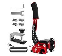 Easyhomie Frein à main USB avec base fixe pour jeux de course sur PC, Frein à main de jeu réglable à haute précision et haute linéarité, Adapté pour Logitech G27 / G29 / T300 FANATEC (Rouge)
