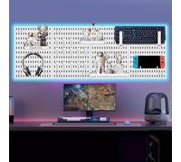 Easyhomie Kit de combinaison perforée avec 4 carreaux 41 x 29 cm + 20 accessoires pour rangement, organisation et décoration, combinaison libre et facile à installer