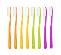 EasyHonor Lot de 8 brosses à dents à tête énorme, poils durs et fermes sans BPA pour un soin dentaire approprié, poils blancs et durs
