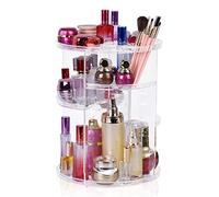 Easyhouse - Organisateur de maquillage rotatif à 360°, organiseur de rangement multifonction réglable, grande capacité pour bijoux, parfums (transparent)
