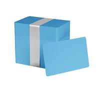 easyIDea Lot de 100 cartes en PVC CR80, 30 mm, bleu clair