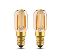 EASYIVY Ampoule E14 LED 1W T22 Mini Vintage E14 Ambre Ampoule à Filament Équivalent 10W-15W, Blanc Chaud 2200K Ampoules Tubulaire Décorative Veilleuse, Non Dimmable, Lot de 2