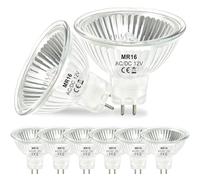 EASYIVY Ampoule Spot MR16 12V 35W, Ampoules Halogène GU5.3 Dimmable | Blanc Chaud 2700K, Ampoule Halogene MR16 2 Broches Couvercle en Verre pour Plafonnier, Pack de 8