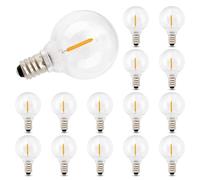 EASYIVY Lot de 15 Ampoules de Remplacement G40 E12 LED 1W, Ampoules Globe G40 LED Exterieur pour Guirlande Lumineuse Exterieure, Blanc Chaud 2200K, Étanche IP44, AC220-240V pour la Fête à la Maison